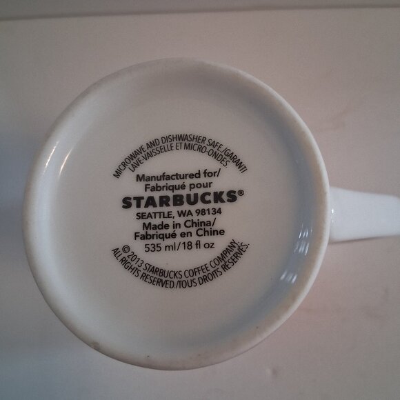 Starbucks Tall Coffee Tea Mug 2013 22 Oz Red Christmas Holiday Village - Picture 2 of 5